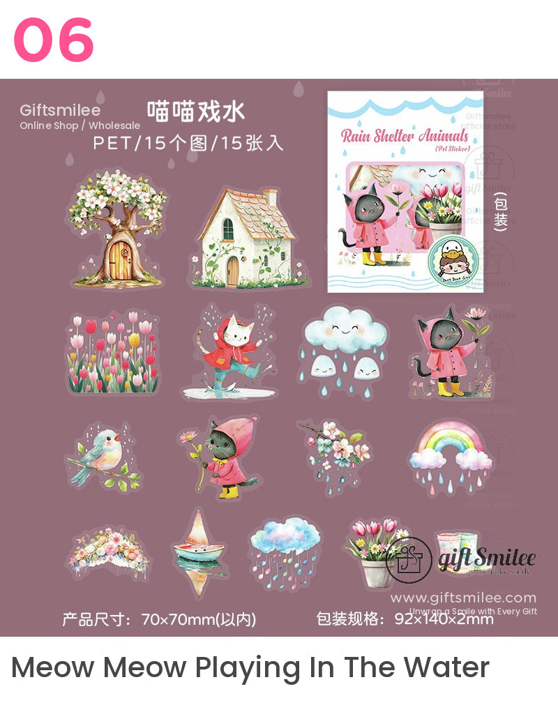 Rain Shelter Animals Stickers | crafting kit
