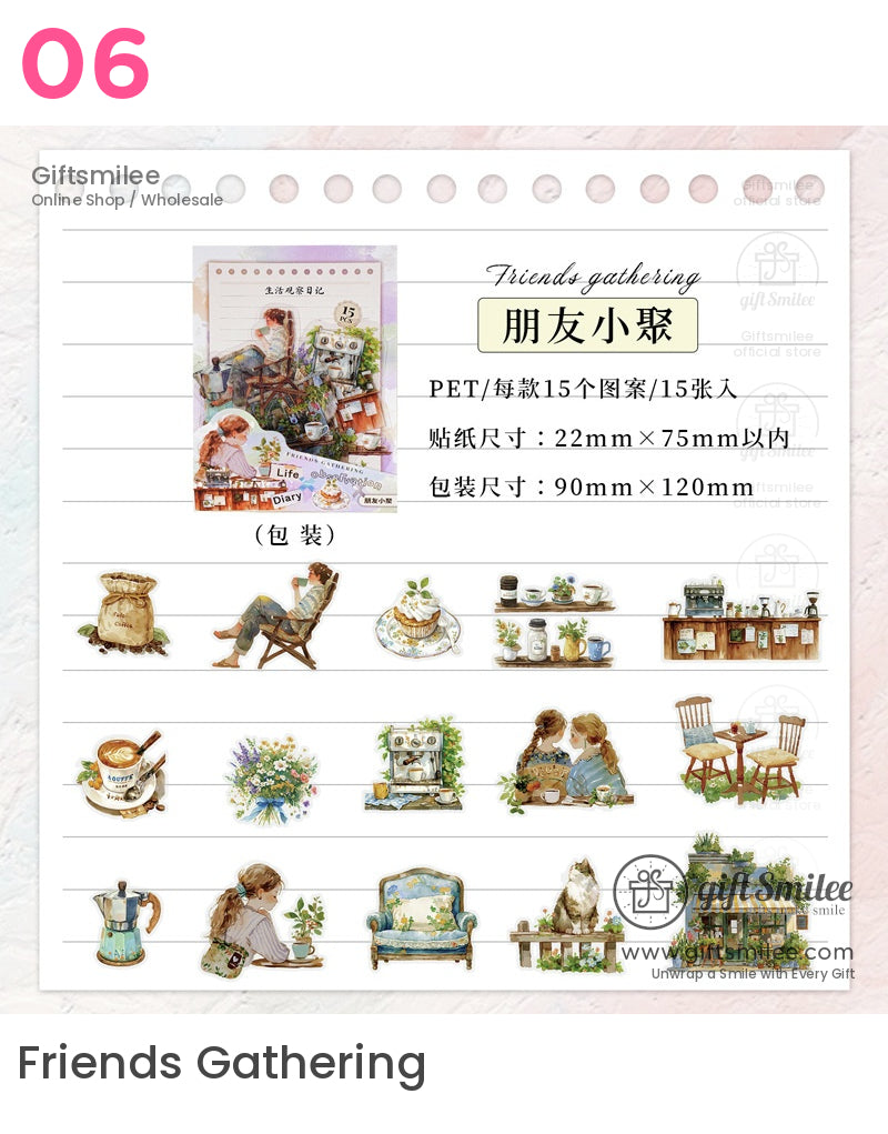 Daily Life Vintage Sticker Packs | project material