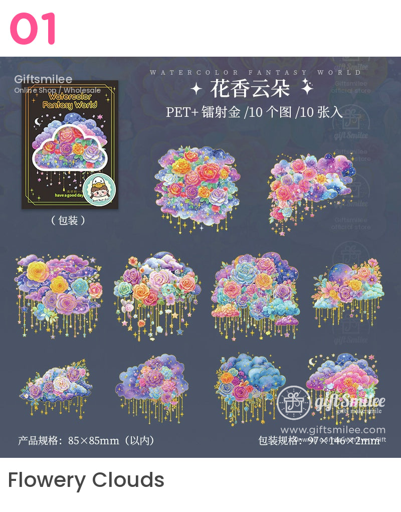 Watercolor Fantasy World Enchanted Garden And Mystical Night Sticker Packs | salt style