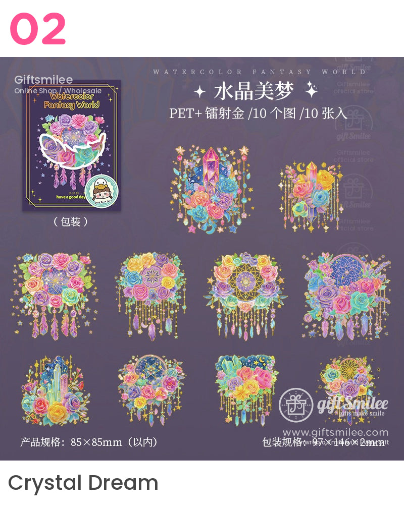 Watercolor Fantasy World Enchanted Garden And Mystical Night Sticker Packs | salt style