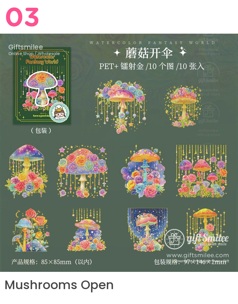 Watercolor Fantasy World Enchanted Garden And Mystical Night Sticker Packs | salt style