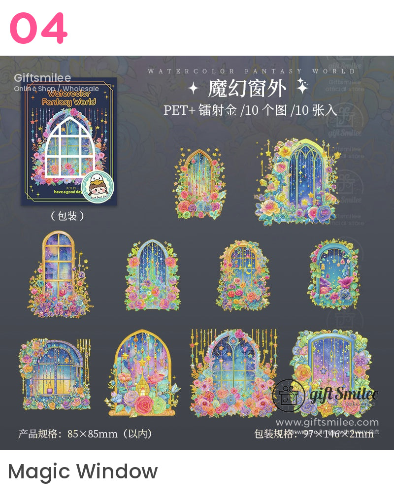 Watercolor Fantasy World Enchanted Garden And Mystical Night Sticker Packs | salt style