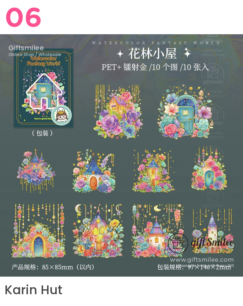Watercolor Fantasy World Enchanted Garden And Mystical Night Sticker Packs | salt style