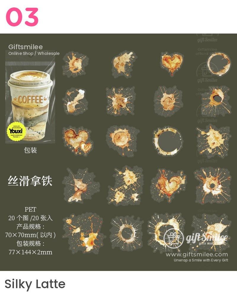 Coffee-Themed Artistic Stickers | drafting