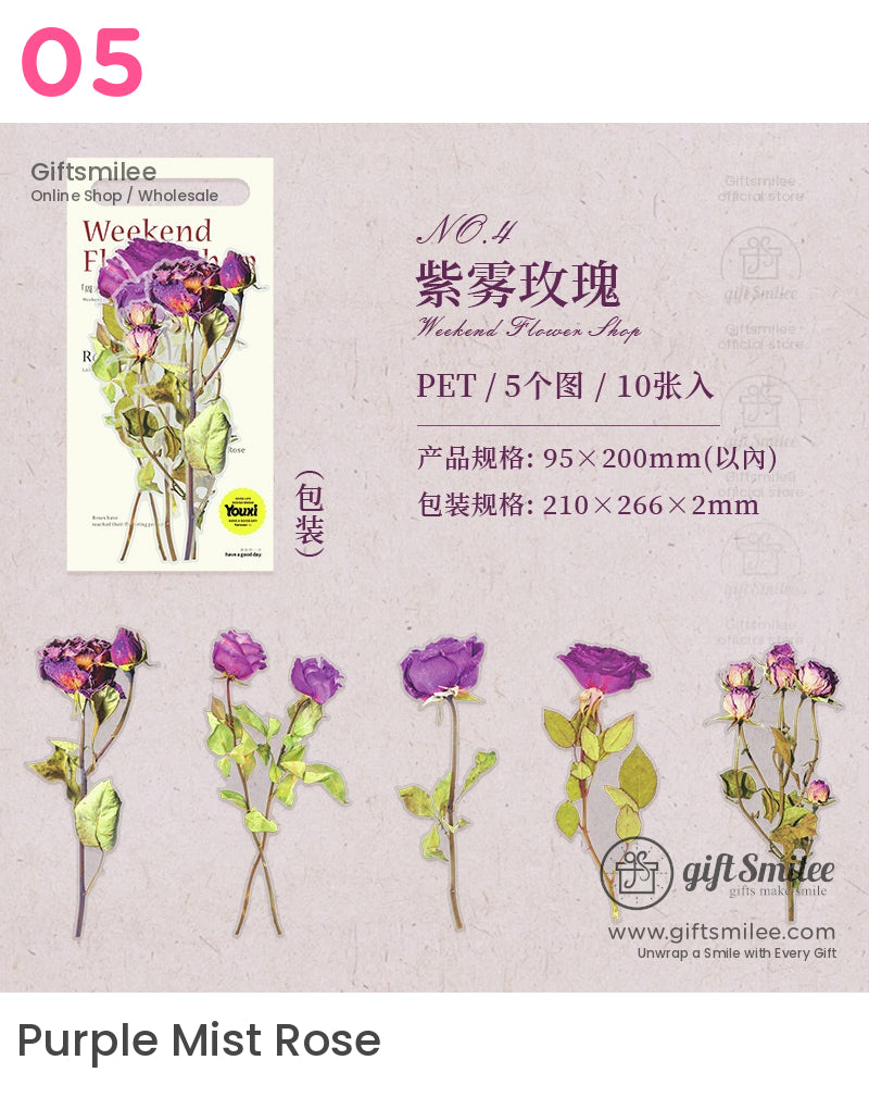 Dried Pressed Rose Bouquet Stickers | great works