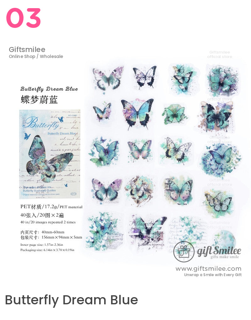 Watercolor Butterfly Sticker Packs | ins style