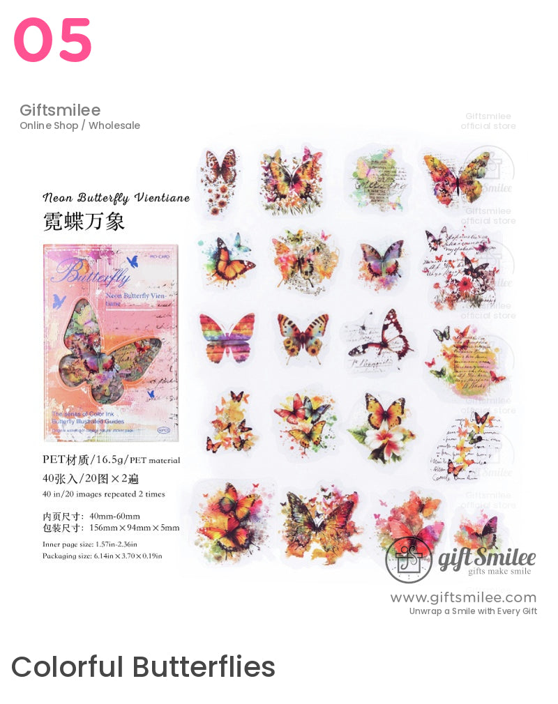 Watercolor Butterfly Sticker Packs | ins style