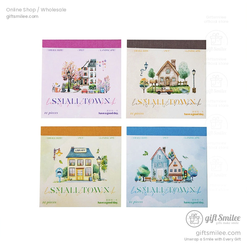 Small town paper puzzle packaging showing creative decor options