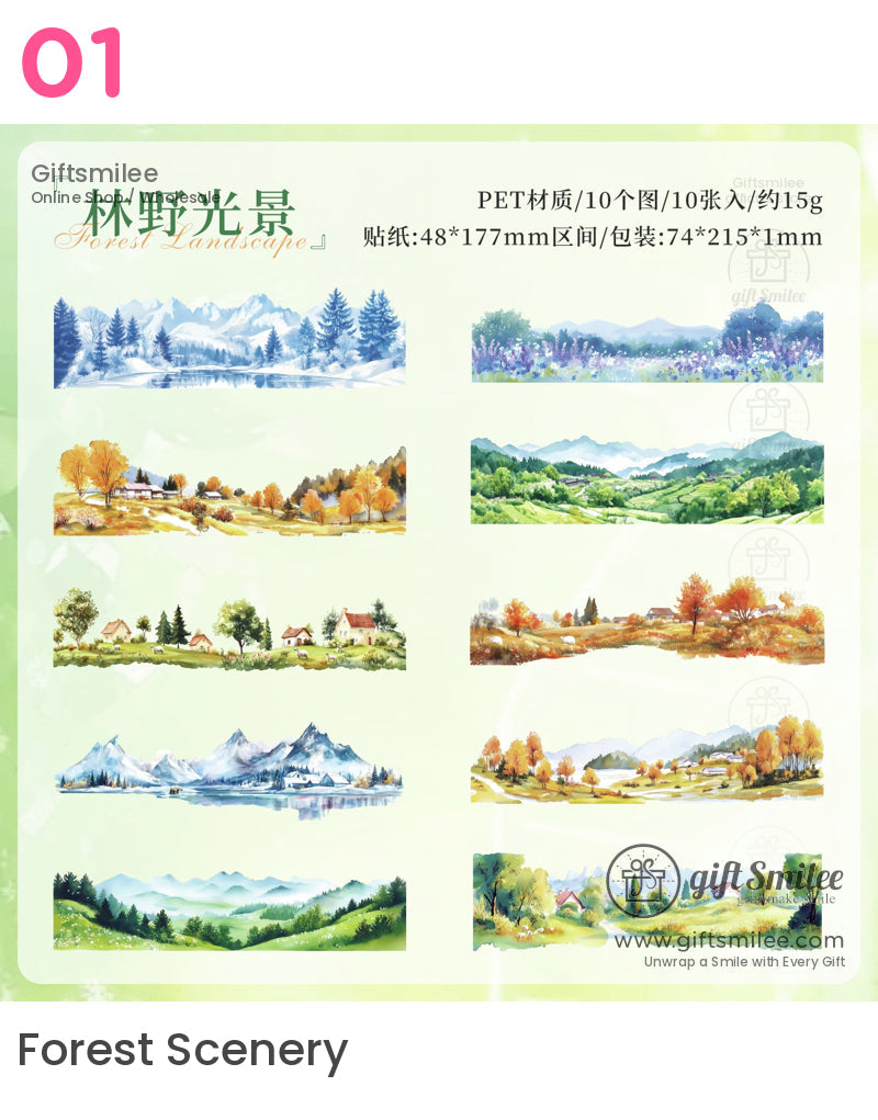 Scenic Landscape Sticker Packs | washi decal