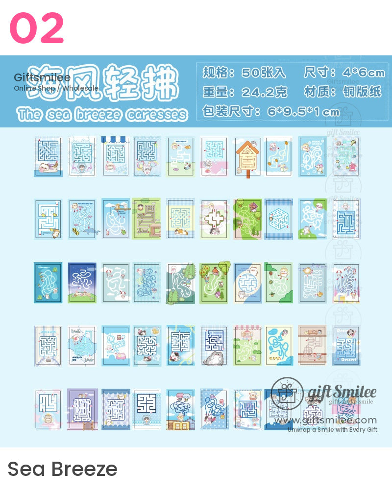Adorable Cat Maze Puzzle Sticker Book | KS-SA-3961