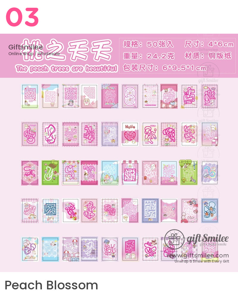Adorable Cat Maze Puzzle Sticker Book | KS-SA-3961