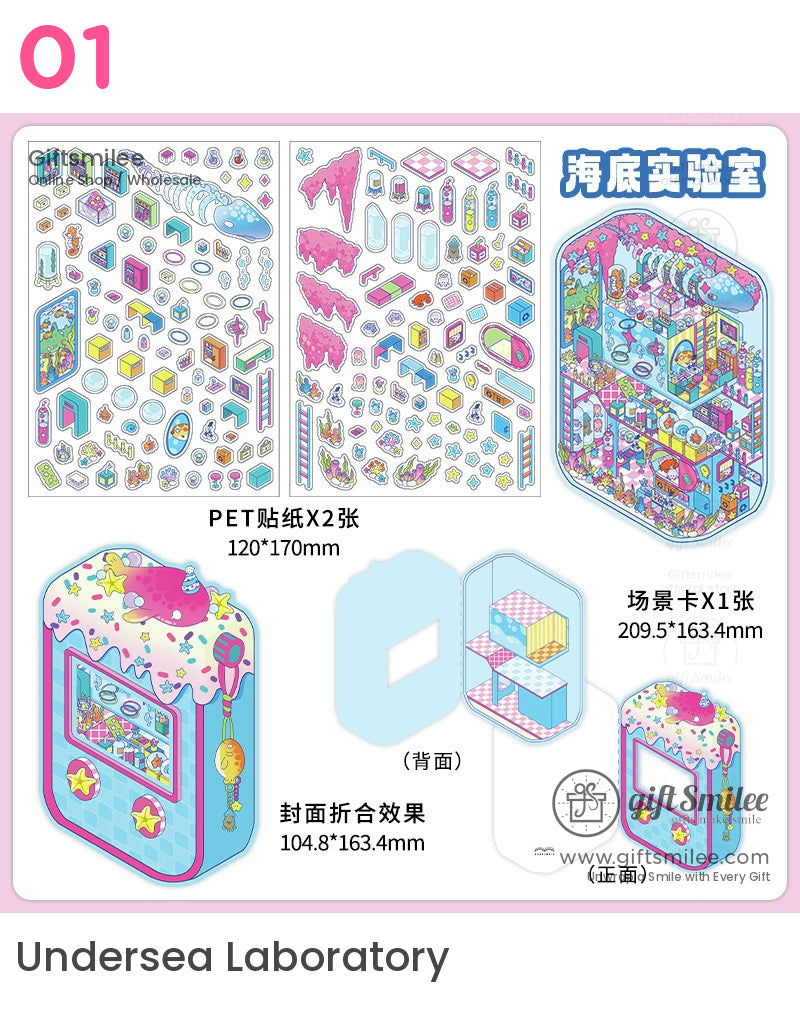 3D Kawaii Pop-Up Miniature Stickers | KS-SA-3965