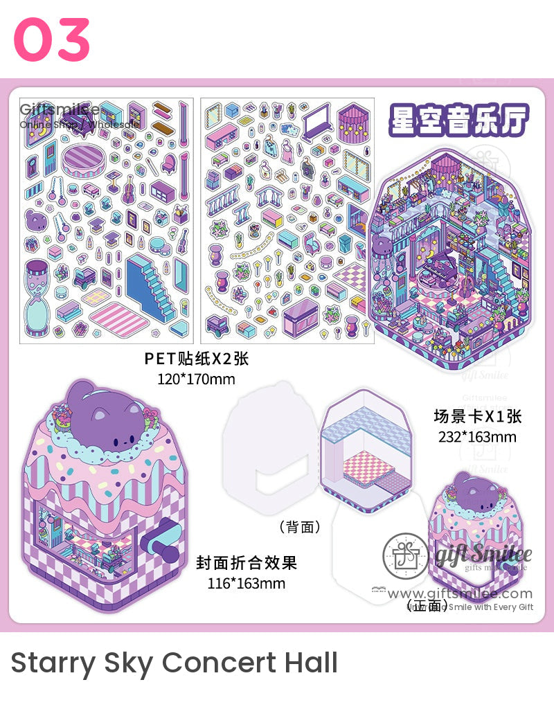 3D Kawaii Pop-Up Miniature Stickers | KS-SA-3965