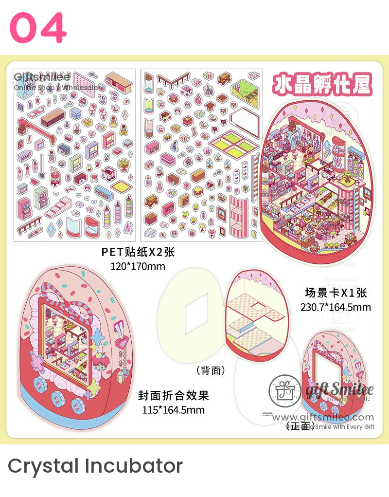 3D Kawaii Pop-Up Miniature Stickers | KS-SA-3965