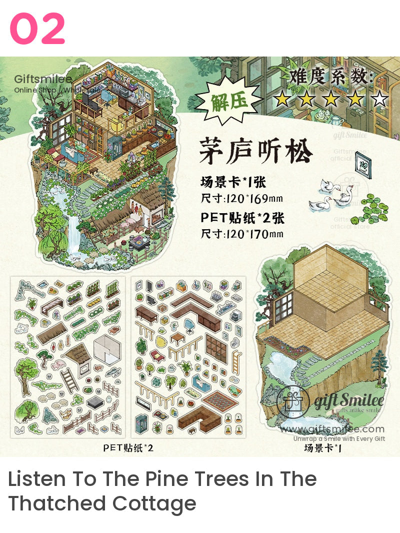 Cottagecore Japanese Miniature Scene Stickers | KS-SA-3966