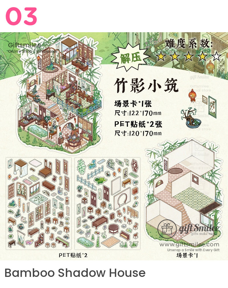 Cottagecore Japanese Miniature Scene Stickers | KS-SA-3966