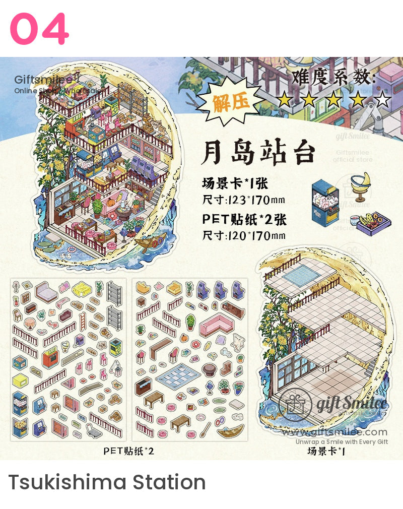 Cottagecore Japanese Miniature Scene Stickers | KS-SA-3966