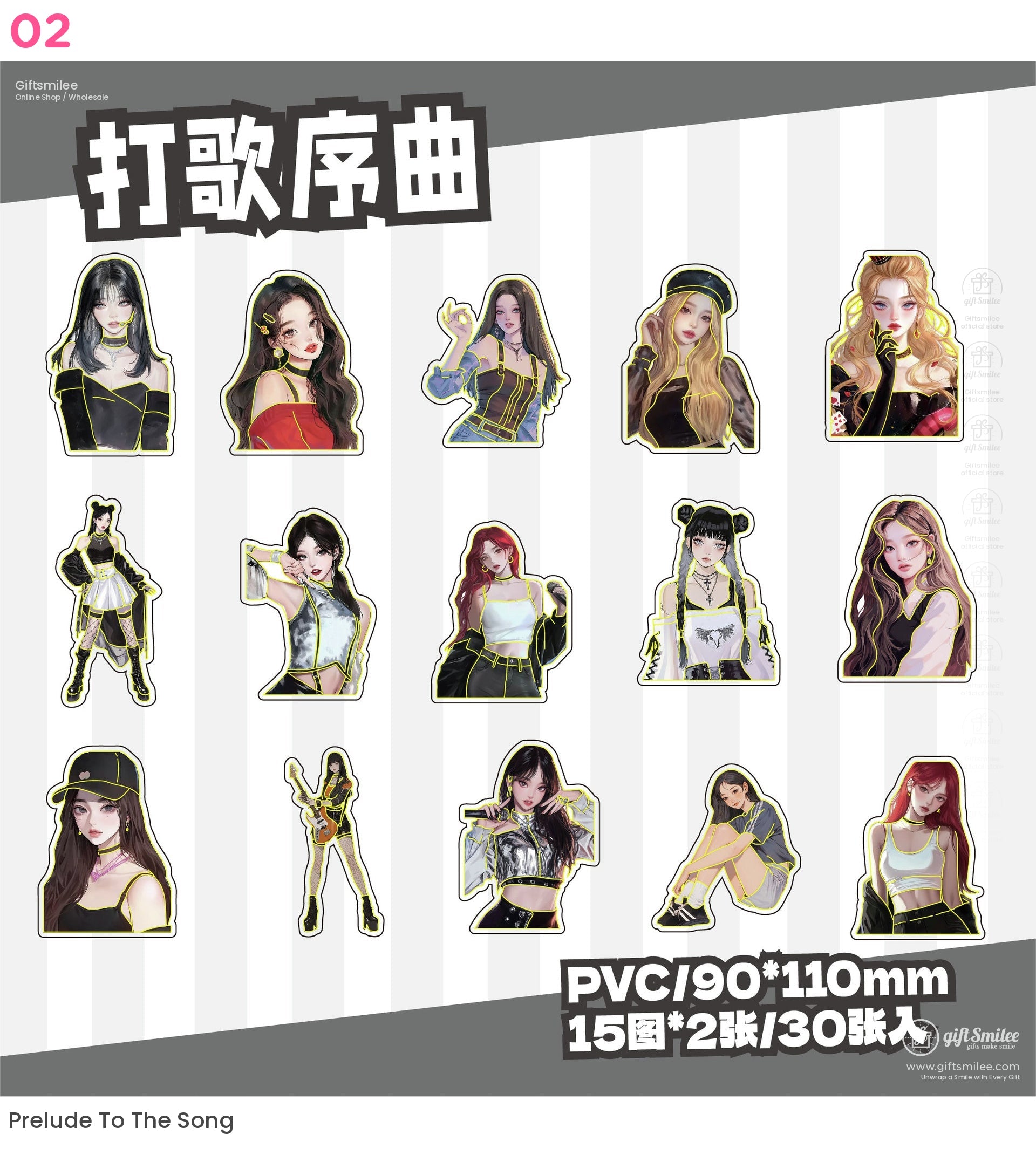 Kawaii Idol Fantasy Anime Girl Art Sticker Packs | KS-SA-3967