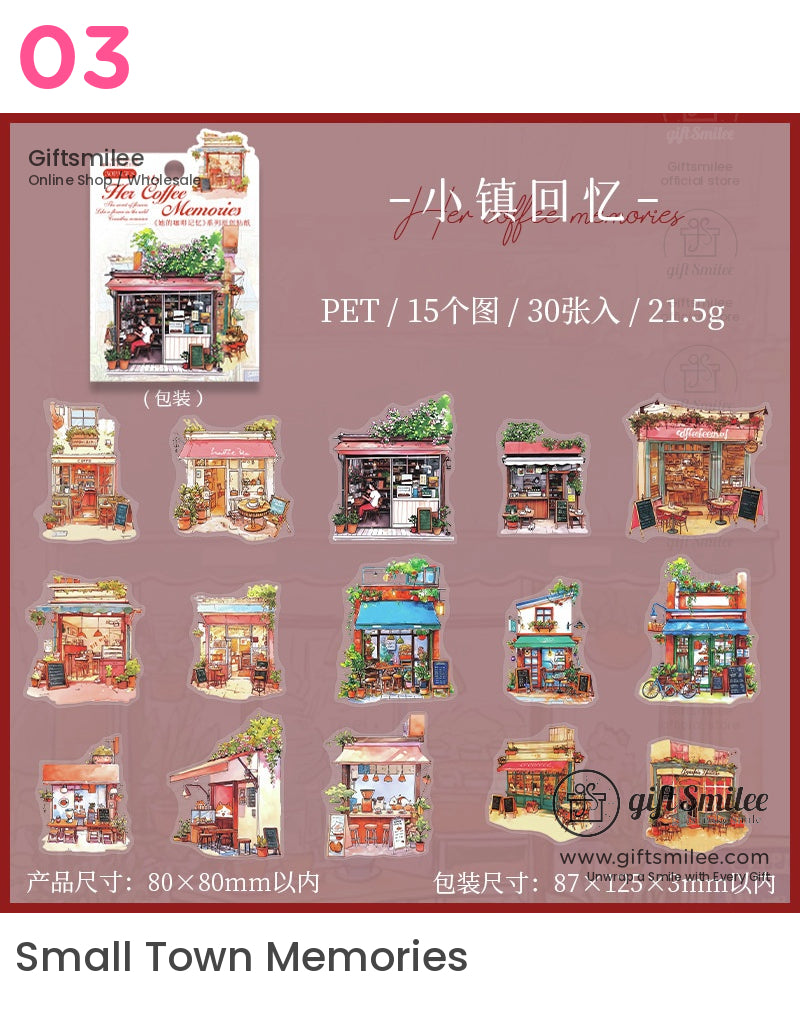 Her Coffee Memories Coffee Shop Stickers | KS-SA-3969