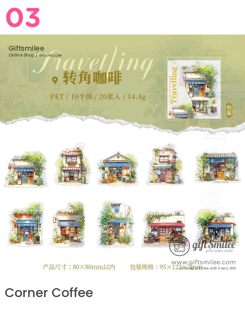 Watercolor Travel-Themed Stickers | KS-SA-3971