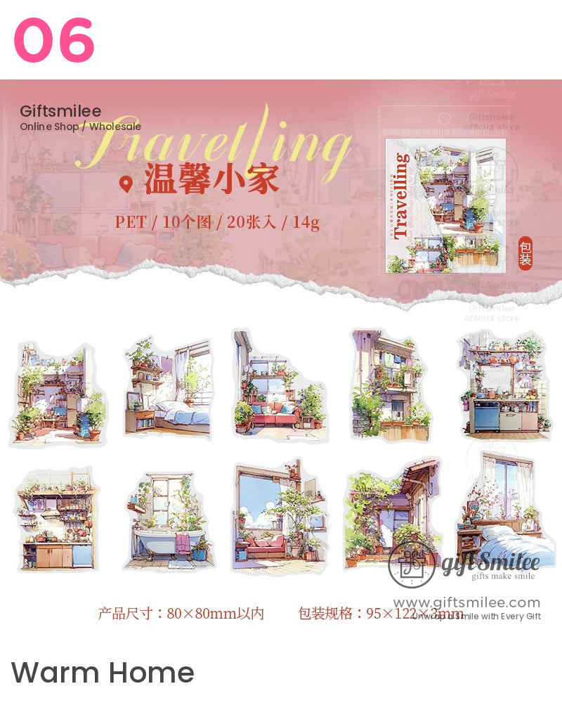 Watercolor Travel-Themed Stickers | KS-SA-3971