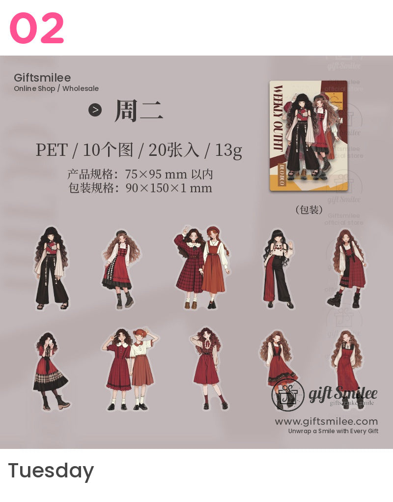 Cottagecore Aesthetic Vintage Fashion Stickers | KS-SA-3972