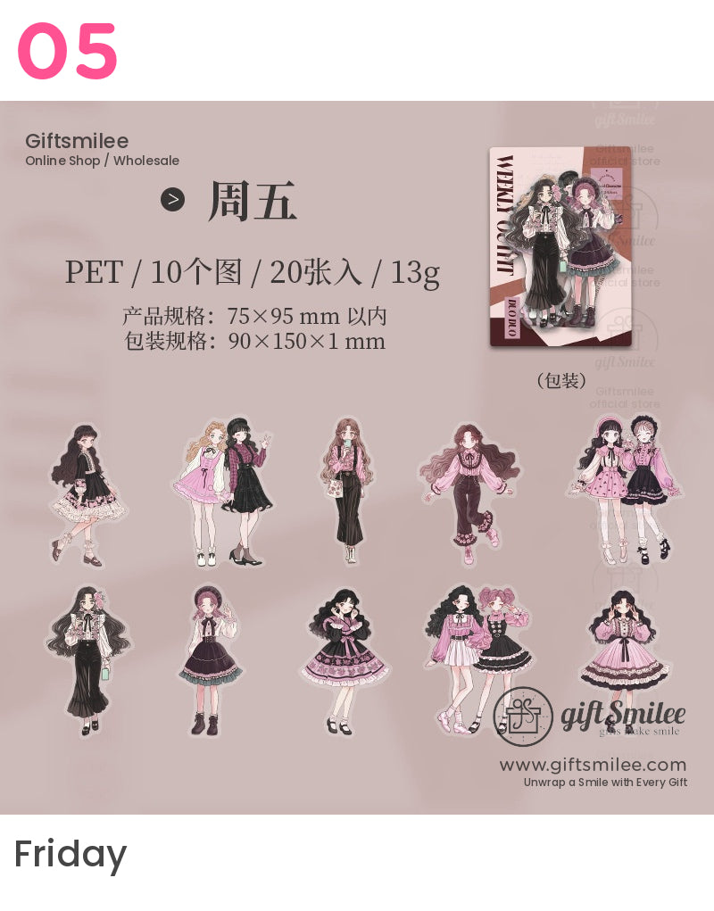 Cottagecore Aesthetic Vintage Fashion Stickers | KS-SA-3972
