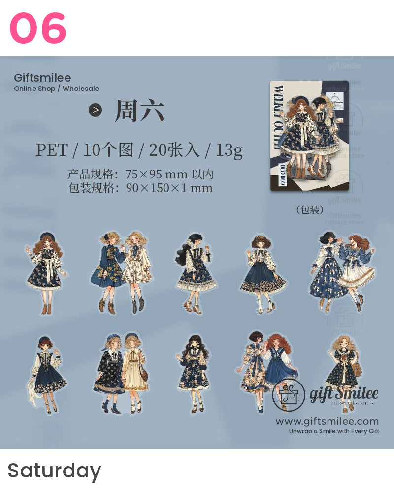 Cottagecore Aesthetic Vintage Fashion Stickers | KS-SA-3972