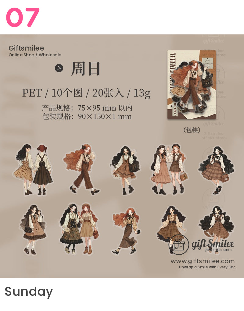 Cottagecore Aesthetic Vintage Fashion Stickers | KS-SA-3972