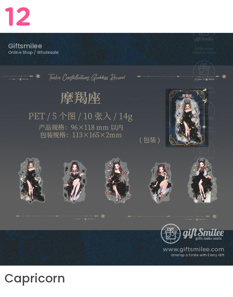 Zodiac Fantasy Acrylic Art Starry Night Edition Stickers | KS-SA-3973