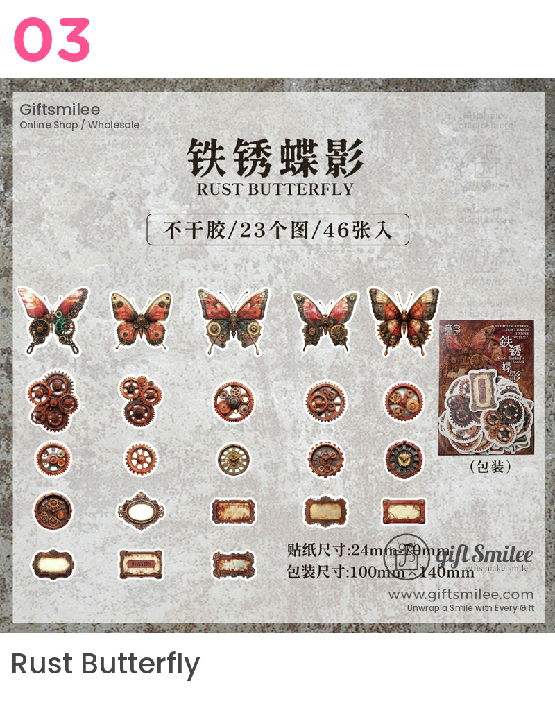 Vintage Steampunk Gear And Clock Sticker Packs | KS-SA-3978