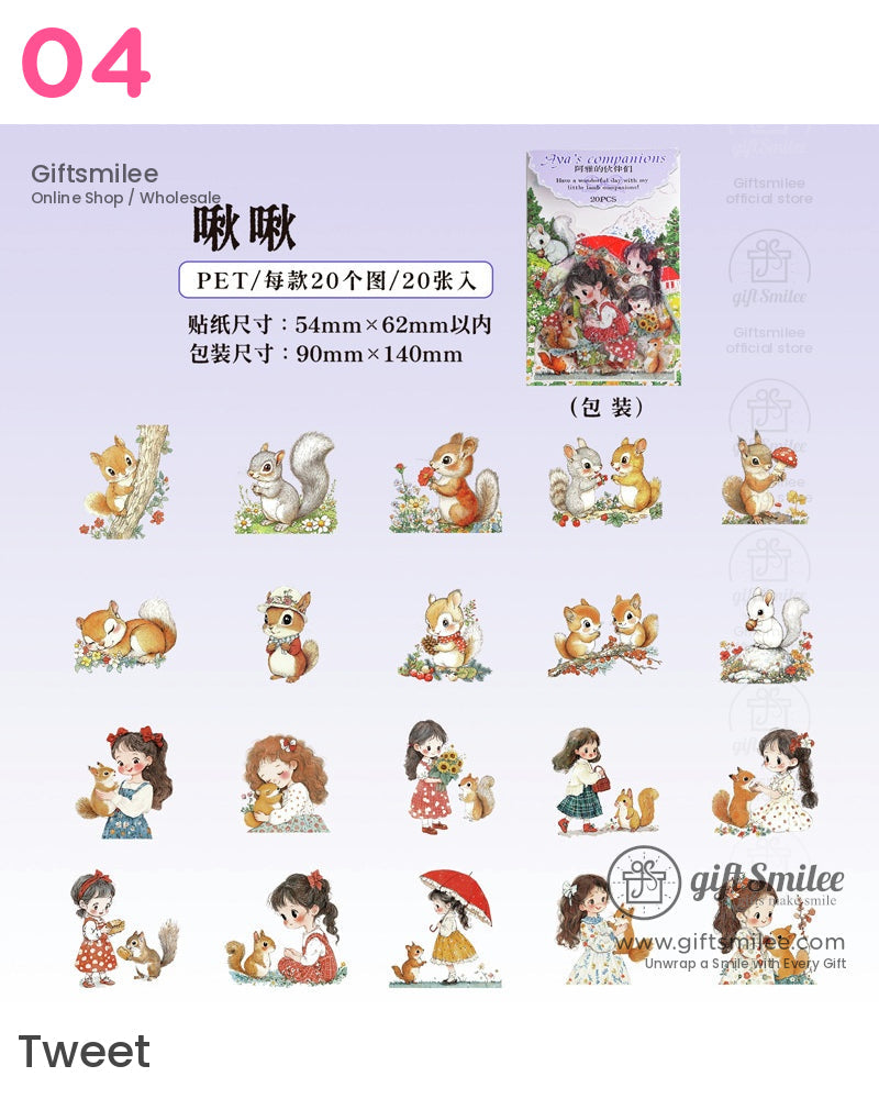 Cottagecore Animal Friends Sticker Packs | KS-SA-3979