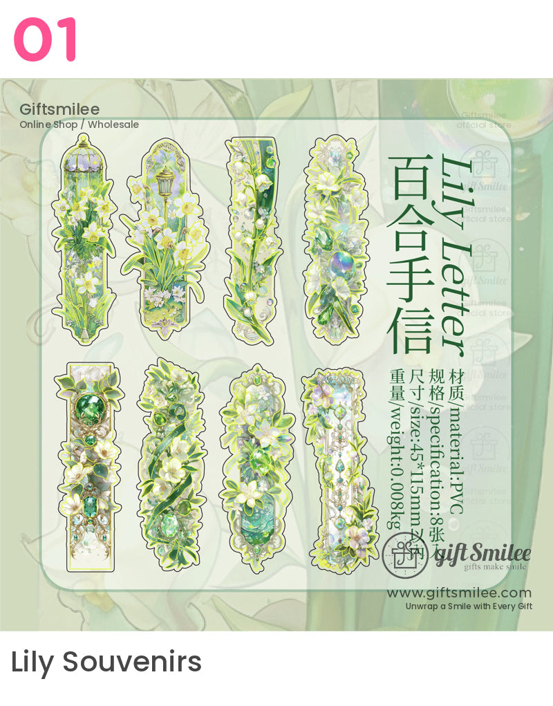 Light Dream Box Gold Foil Floral Aesthetic Sticker Packs | KS-SA-3982