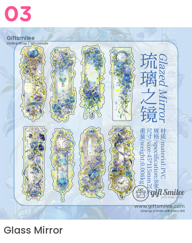 Light Dream Box Gold Foil Floral Aesthetic Sticker Packs | KS-SA-3982