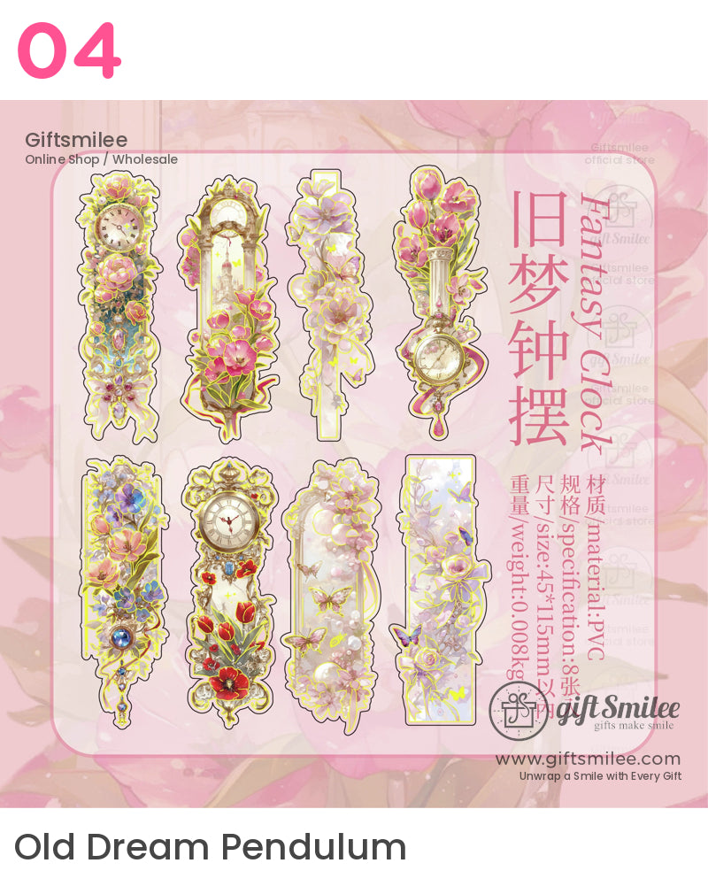 Light Dream Box Gold Foil Floral Aesthetic Sticker Packs | KS-SA-3982
