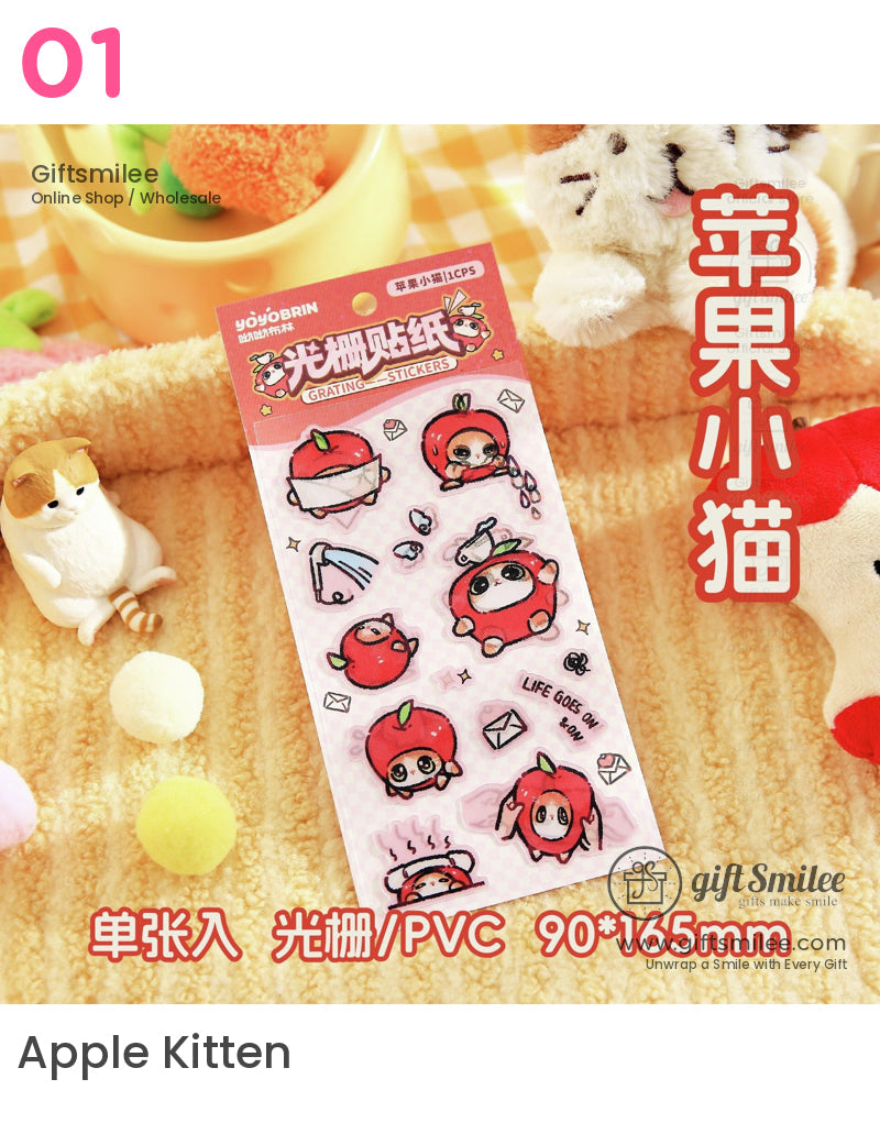 Kawaii Cartoon Grating Fun Character Stickers | KS-SA-3983
