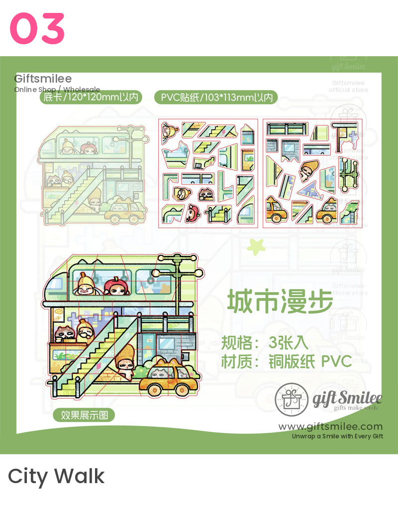 Cartoon Scene Puzzle Stickers | KS-SA-3984