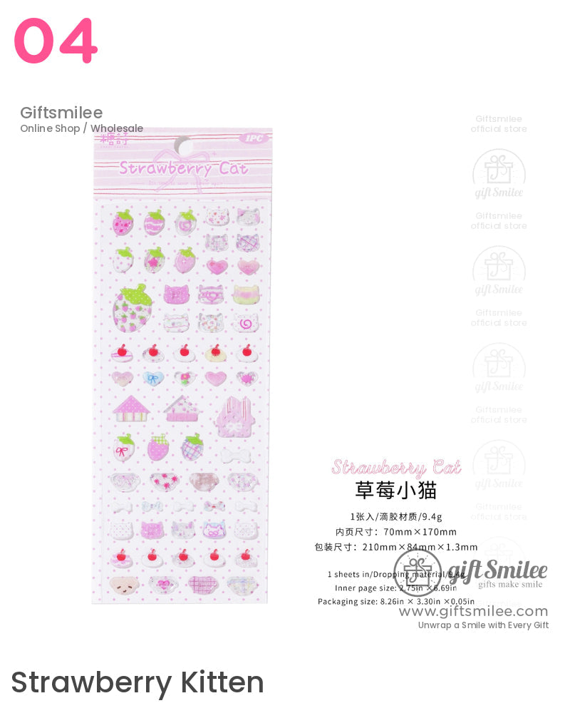 Puffy Assorted Cute Designs Stickers | KS-SA-3985