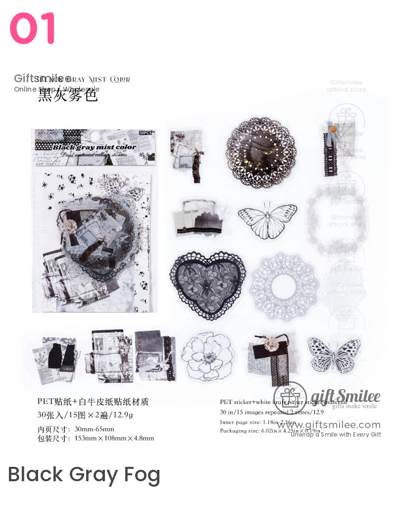 Vintage Scrapbook C Floral Fabric Sticker Packs | KS-SA-3988
