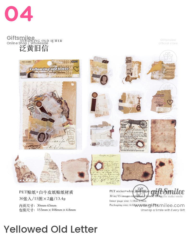Vintage Scrapbook C Floral Fabric Sticker Packs | KS-SA-3988