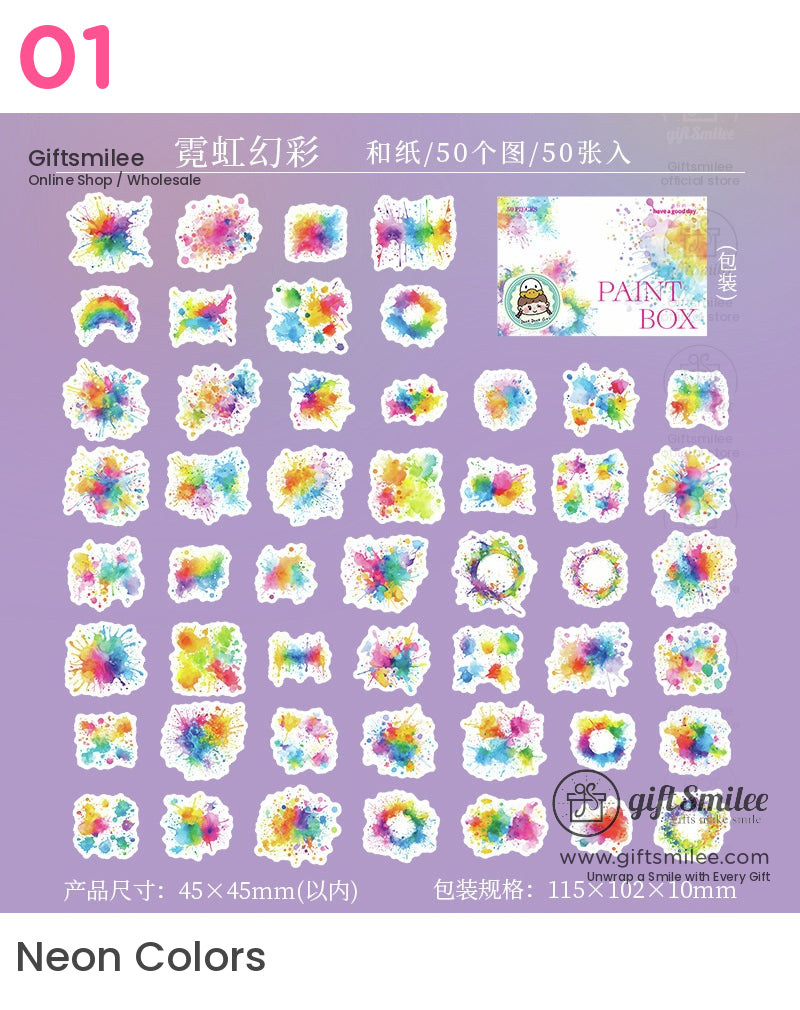 Vibrant Watercolor Splash Stickers | KS-SA-3990