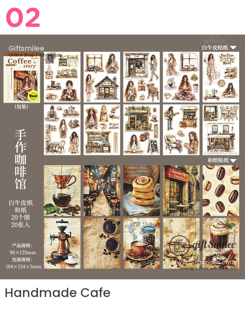 Coffee Story Cafe Scrapbooking Sticker Book | KS-SA-3991