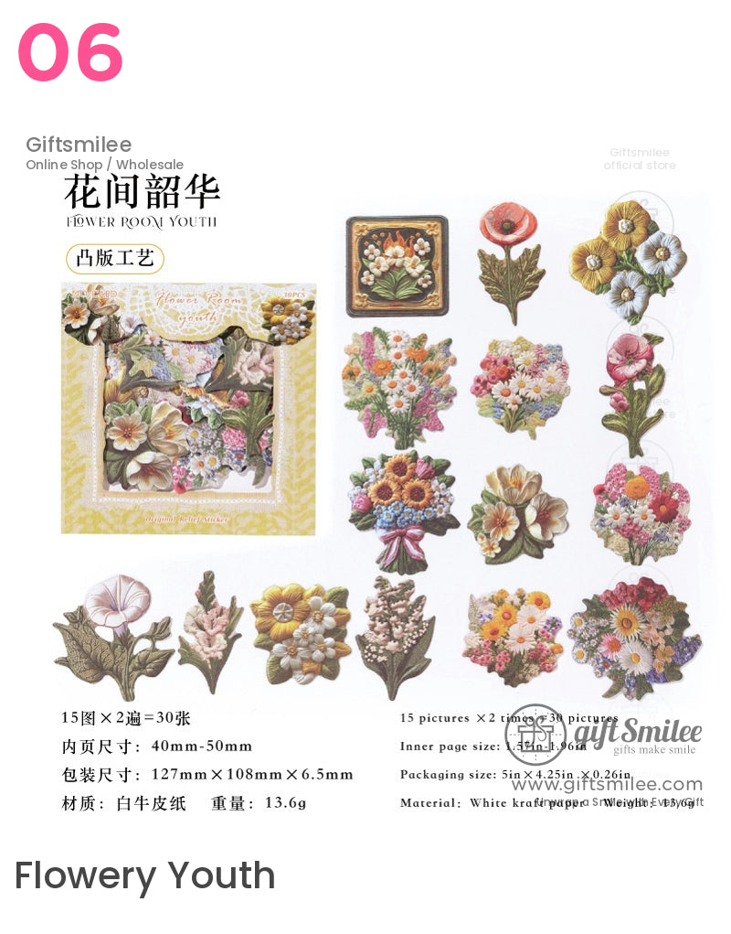 Nature-Themed Butterfly Mushroom And Floral Cutouts Stickers | KS-SA-3993