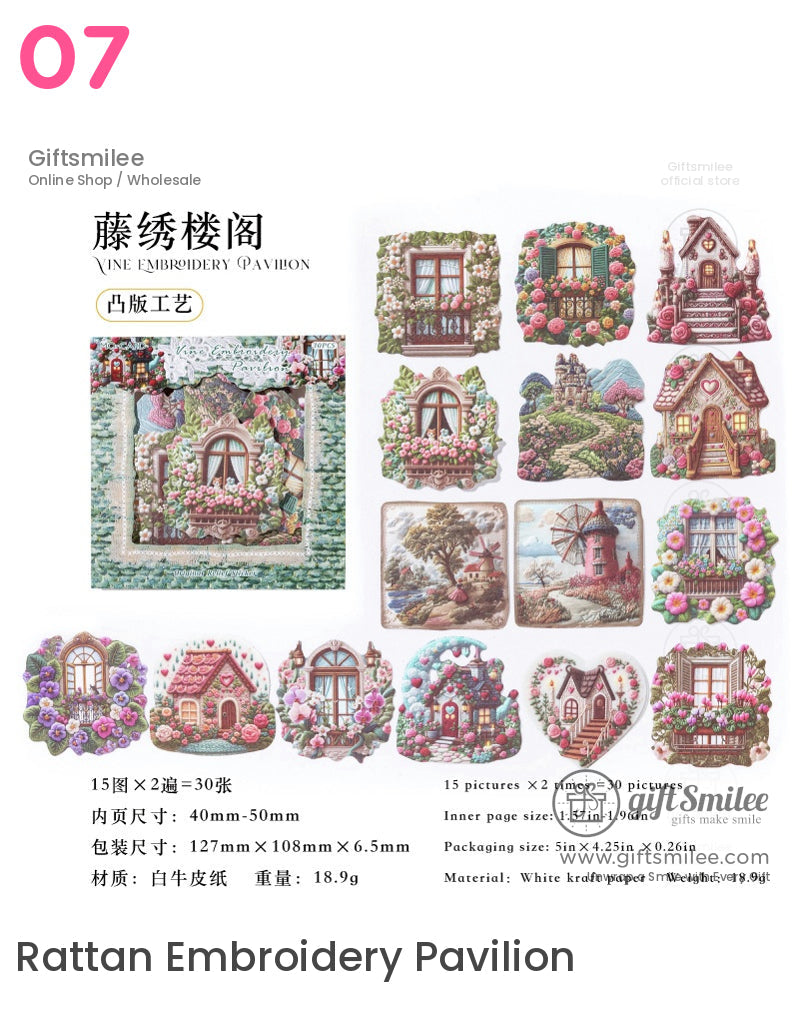 Nature-Themed Butterfly Mushroom And Floral Cutouts Stickers | KS-SA-3993