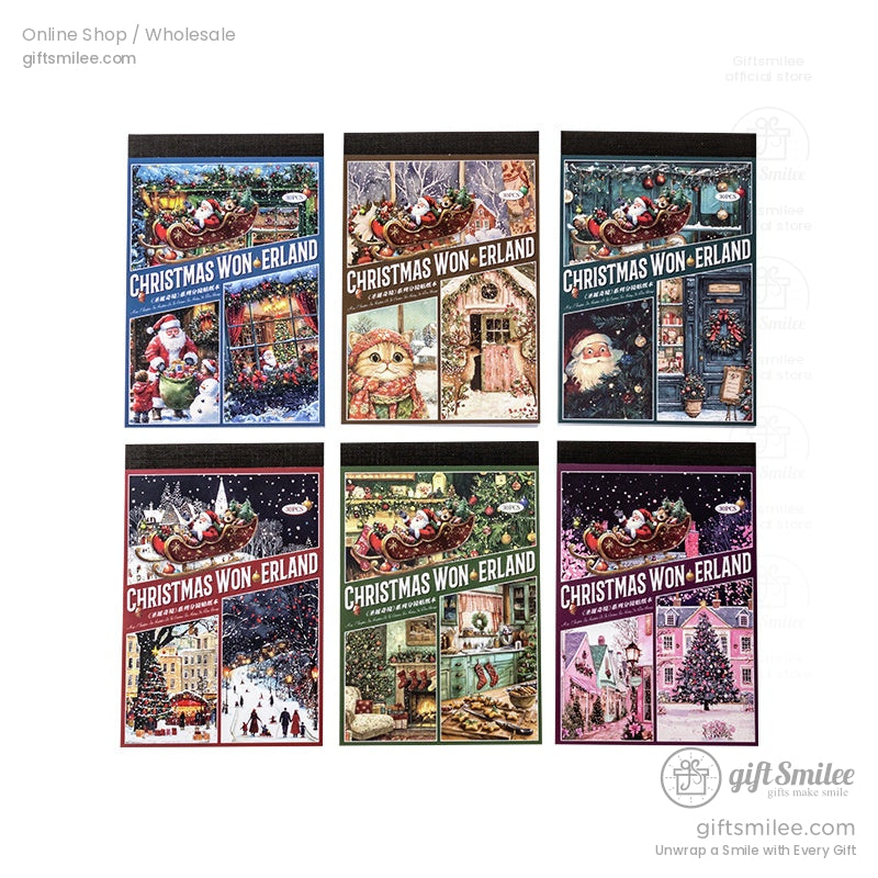 Six beautifully designed Christmas Wonderland puzzle card covers in a variety of festive themes