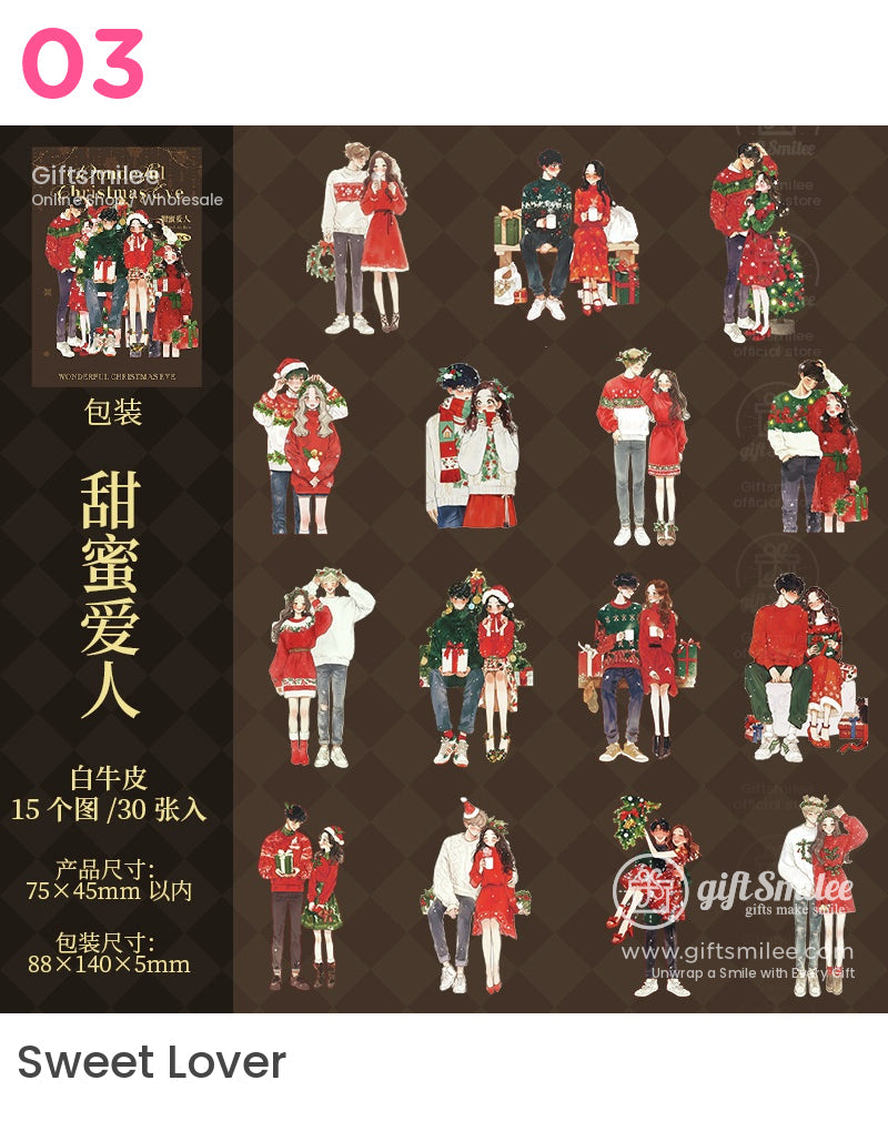 Romantic Christmas Couple Stickers | KS-SA-4001
