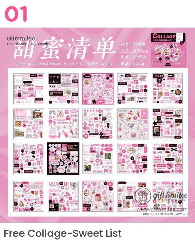 Collage Freedom Aesthetic Sticker Book | KS-SA-4003