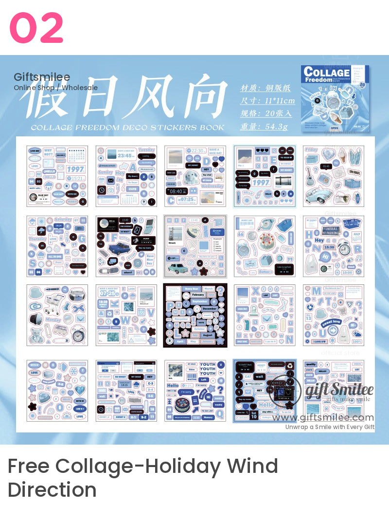 Collage Freedom Aesthetic Sticker Book | KS-SA-4003