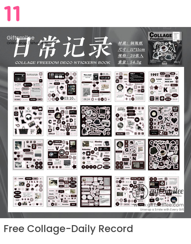 Collage Freedom Aesthetic Sticker Book | KS-SA-4003