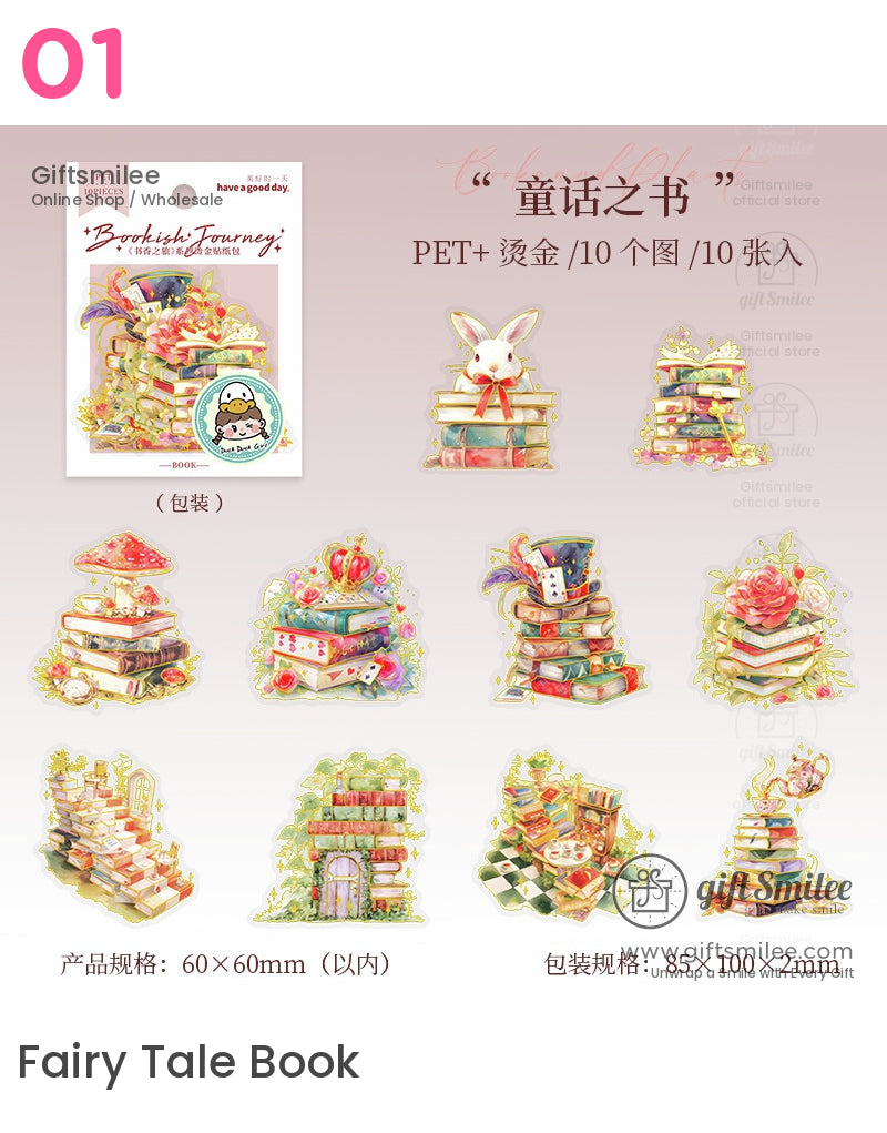 Bookish Journey Holographic Floral Sticker Packs | KS-SA-4008